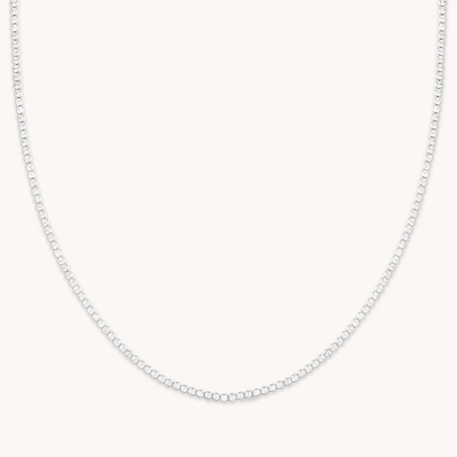 AM23-Q4F-N-BEZ-S-scaled-1.jpg Gleam Tennis Chain Necklace in Silver - Image 1